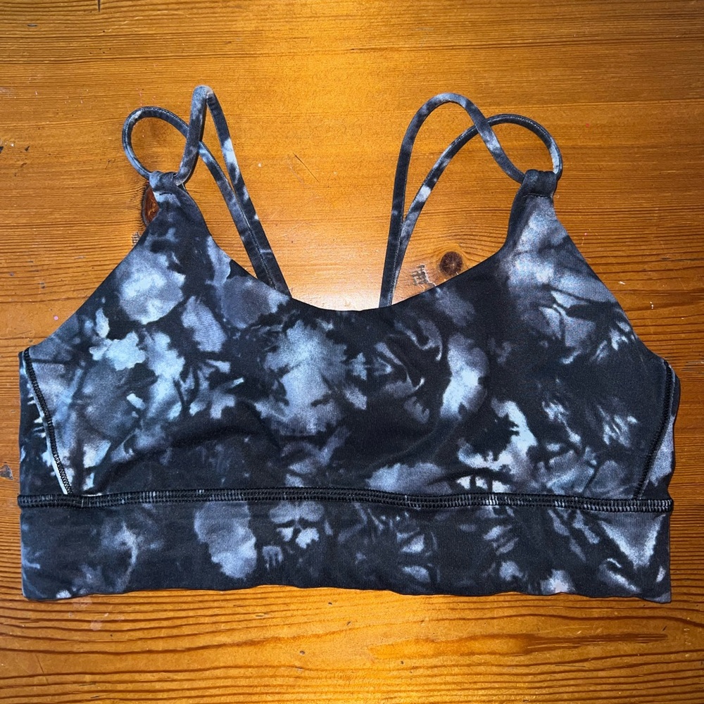 Lululemon Sports Bra Size 8 Tyedye Strappy Knotted Back Double Strap